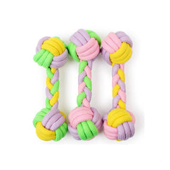 Cotton Rope Braided Dumbbell Dog Chew Toy - Pet Stylo