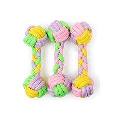 Cotton Rope Braided Dumbbell Dog Chew Toy - Pet Stylo Cotton Rope Braided Dumbbell Dog Chew Toy - Pet Stylo
