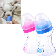 180ml Feeding Bottle With Silicone Nipple for Dog Cat Baby (Random Color) - Pet Stylo