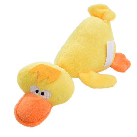 Puppy Dog Plush Duck Shaped Sound Squeaker Chewing Toy - Pet Stylo