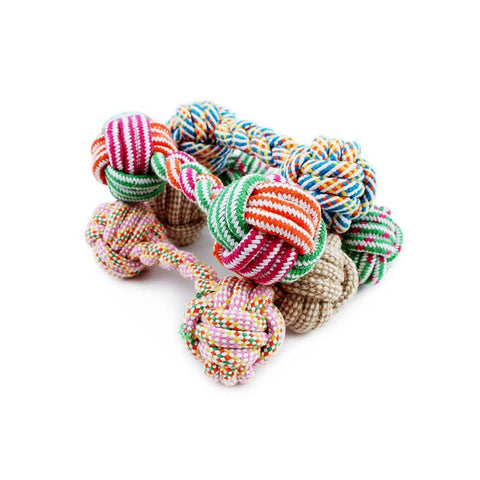 Cotton Rope Braided Dumbbell Dog Chew Toy - Pet Stylo
