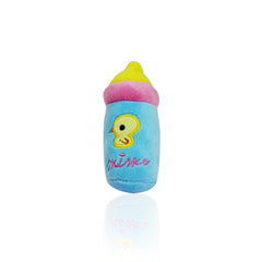 Blue Baby Bottle Squeaky Plush Sound Cute Dog Toy