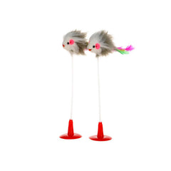 Tease Stick with Colorful Feather Flexible Toy for Cat - Pet Stylo