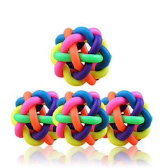 1PC Colorful Squeak Bite Ball Rubber Toy For Dog - Pet Stylo