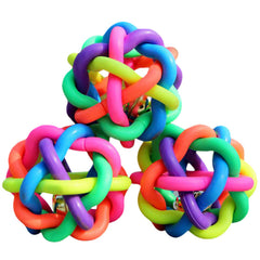 1PC Colorful Squeak Bite Ball Rubber Toy For Dog - Pet Stylo