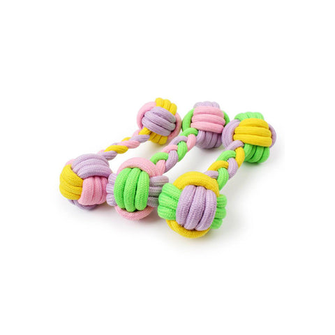 Cotton Rope Braided Dumbbell Dog Chew Toy - Pet Stylo
