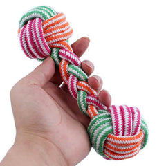 Cotton Rope Braided Dumbbell Dog Chew Toy - Pet Stylo