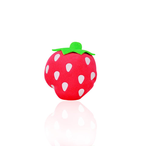 Red Strawberry Squeaky Plush Cute Dog Toy